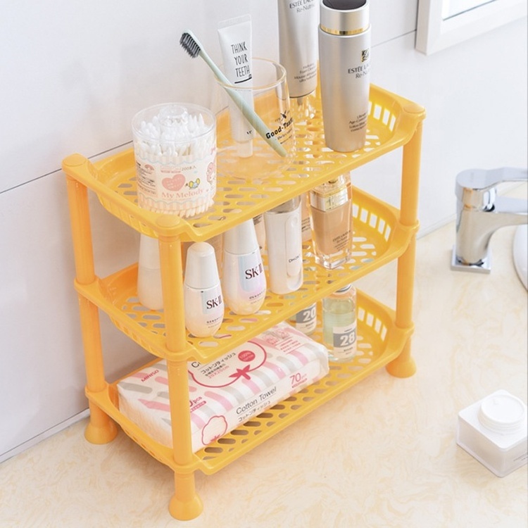 Multi-layer kitchen storage rack bathroom toilet storage organizer rack  floor plastic storage shelf