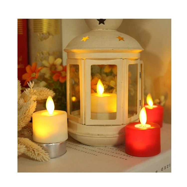 Wedding table home decor white red flameless tea light candle led small electric candles for christmas