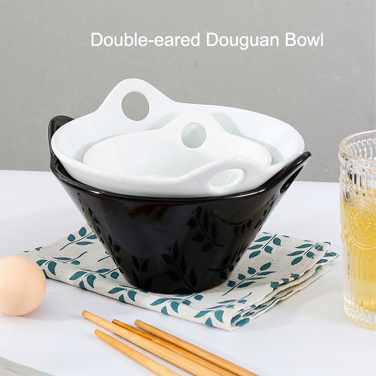 Deep pho bowl porcelain ramen noodle bowl chopstick and spoon custom ceramic ramen bowl noodle