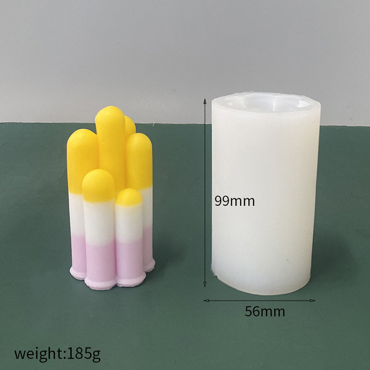 Round 7 cylindrical candle mold DIY aromatherapy gypsum candle making resin silicone mold