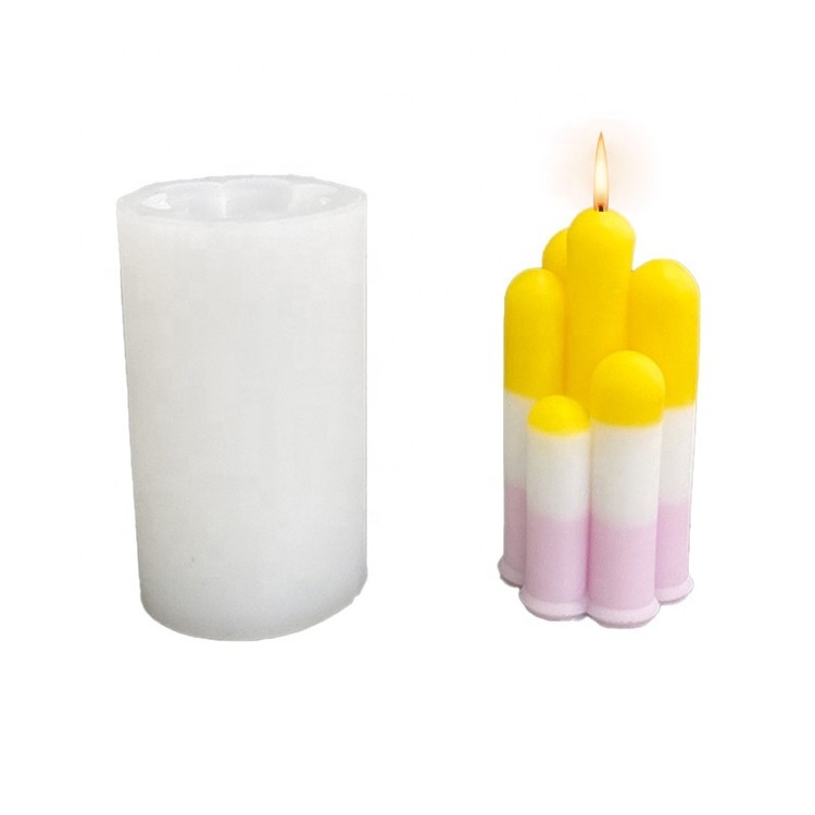 Round 7 cylindrical candle mold DIY aromatherapy gypsum candle making resin silicone mold