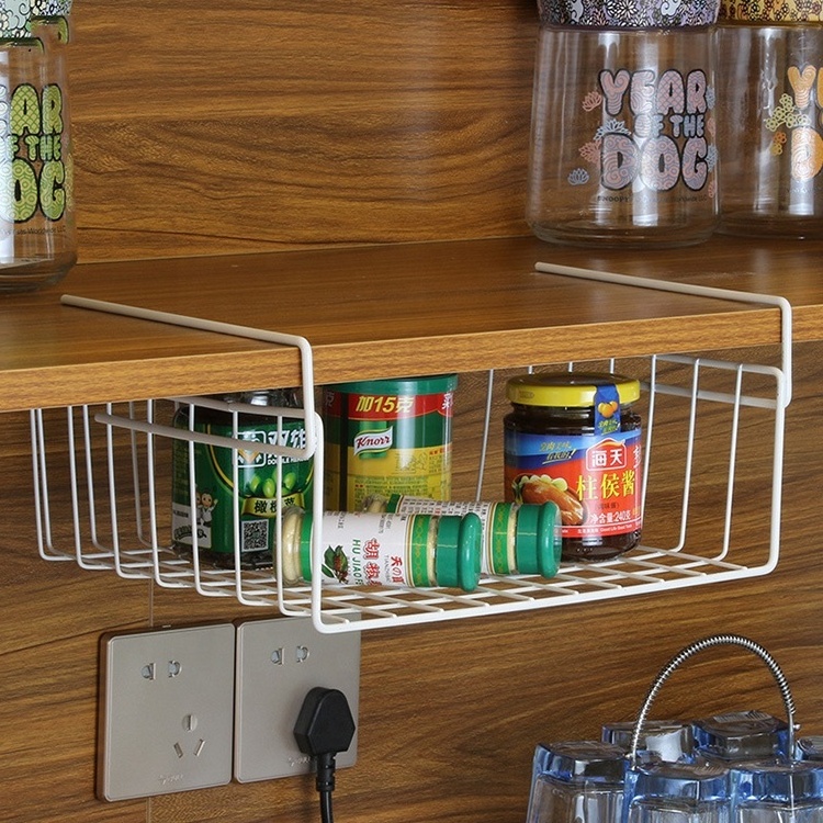 Under shelf basket space saving home goods metal wire kitchen undershelf storage basket