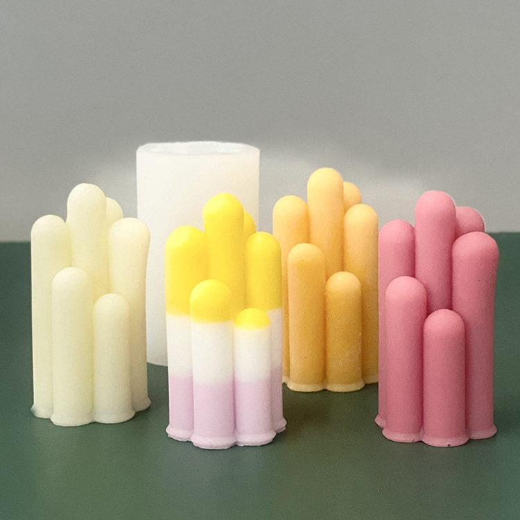 Round 7 cylindrical candle mold DIY aromatherapy gypsum candle making resin silicone mold