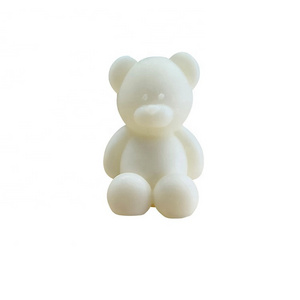 Home bedroom wedding gift handmade paraffin white beeswax aroma candle cute mini bear shaped scented candles