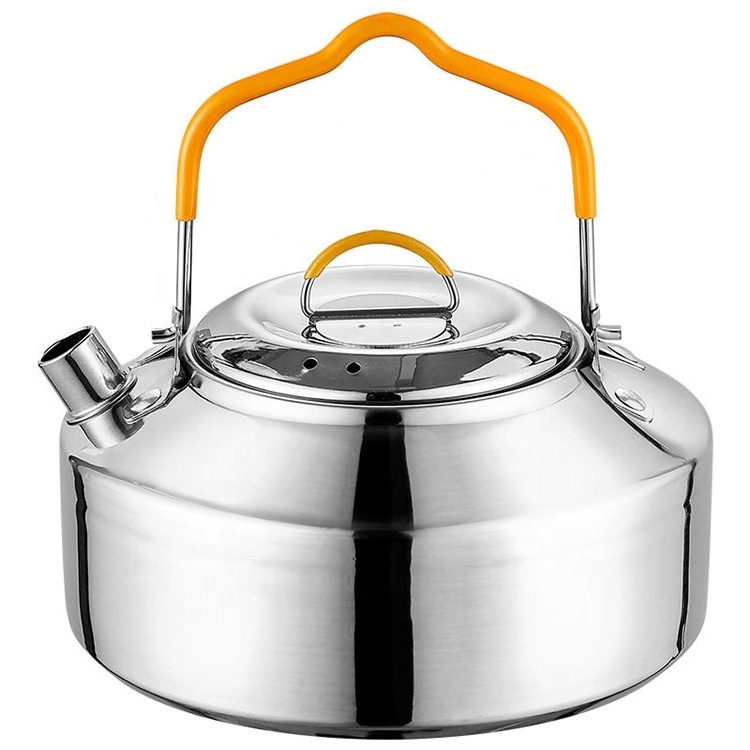 Water kettle for camping travel folding handle stainless steel 1000ml portable outdoor camping kettle