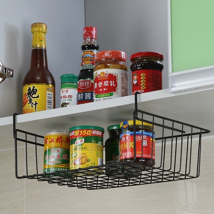 Under shelf basket space saving home goods metal wire kitchen undershelf storage basket