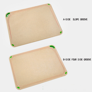 BPA Free Double Side Rice Husk Wheat Fiber Custom Kitchen Food Cutting Board Meat Chopping Blocks Board Cutting