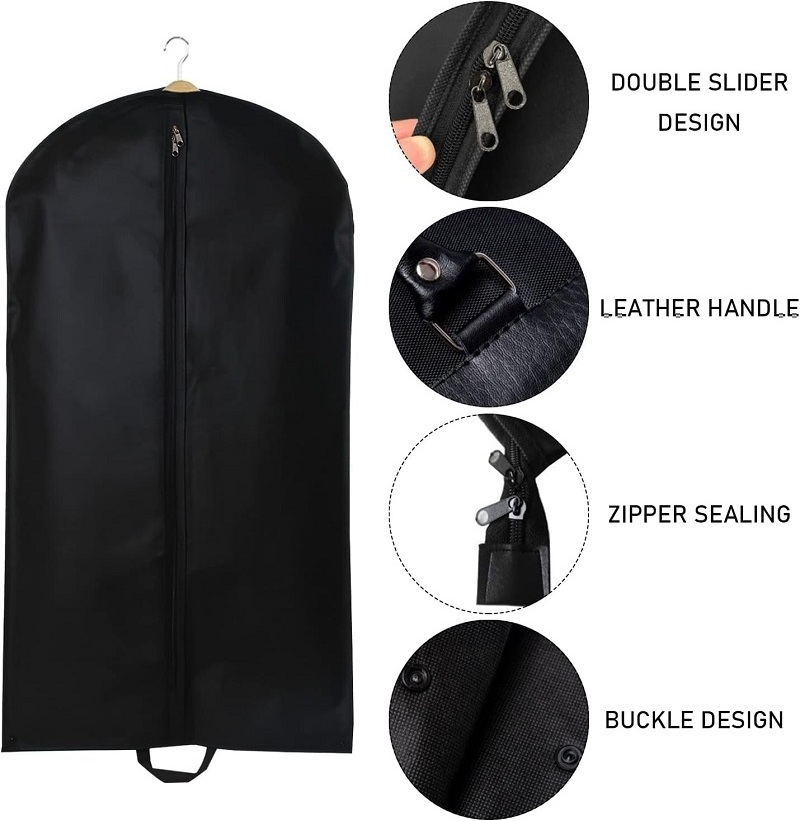 Wholesale print logo non woven wedding dresses package garment bag dustproof breathable dress suit cover for travel