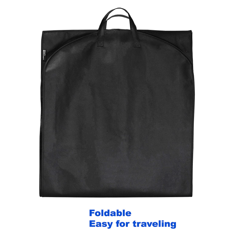 Personalized custom fashion travel dust cover bag foldable dress cover suit plain garment bag with zipper