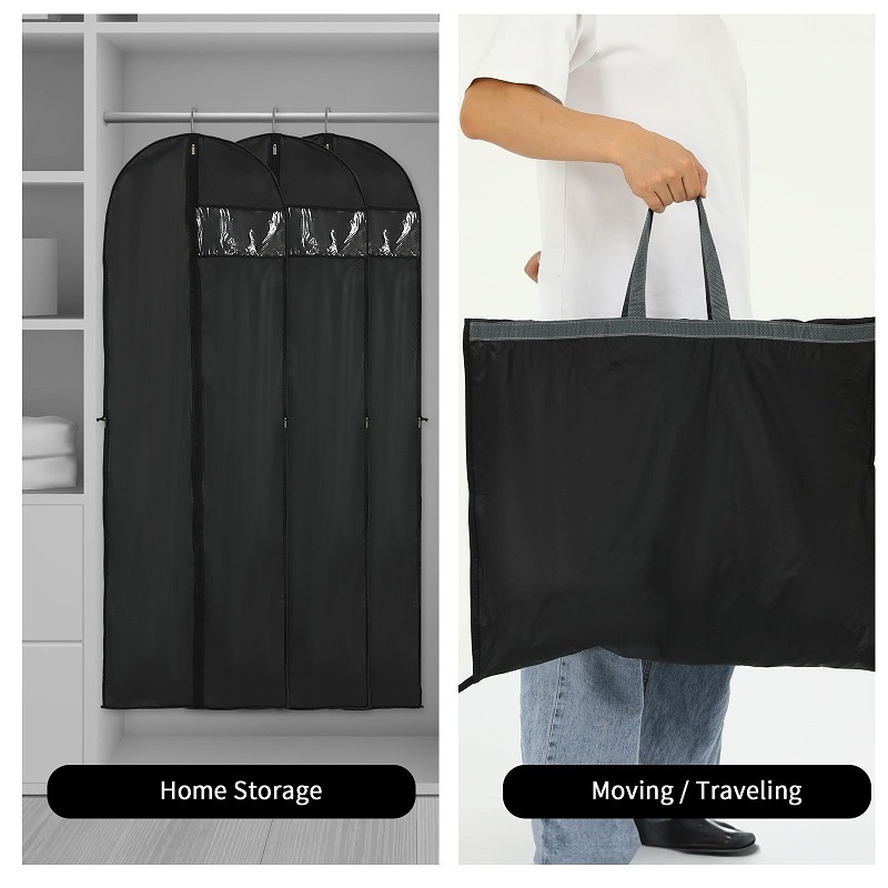 Lightweight Clear Full Zipper Suit Bags PEVA Moth-Proof Breathable Dust Cover Hanging Garment Bag for Closet Clothes