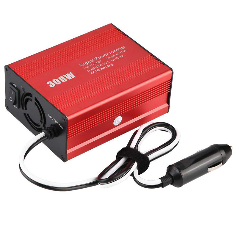 Cigar Lighter DC12V to AC 100V 110V 220V 230V AC Outlet USB 5V2.4A Power Converter 300Watt Modified Sine Wave Car Power Inverter