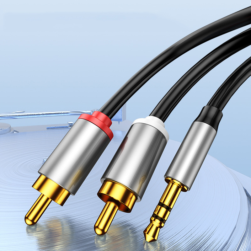 Gold-plated 3.5mm TRS 3Pole AUX Stereo Male To Dual 2 RCA Male Splitter Audio Cable For Car Stereo Sound Audio Equipment DVD