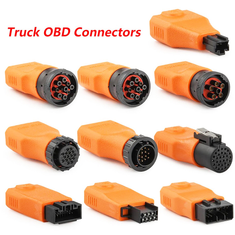 Full Set 10pcs OBD2 OBDII 16pin Female to 3pin 6pin 8pin 9pin 12pin 14pin 16pin 18pin 20pin 30pin Converter Adapter For Trucks