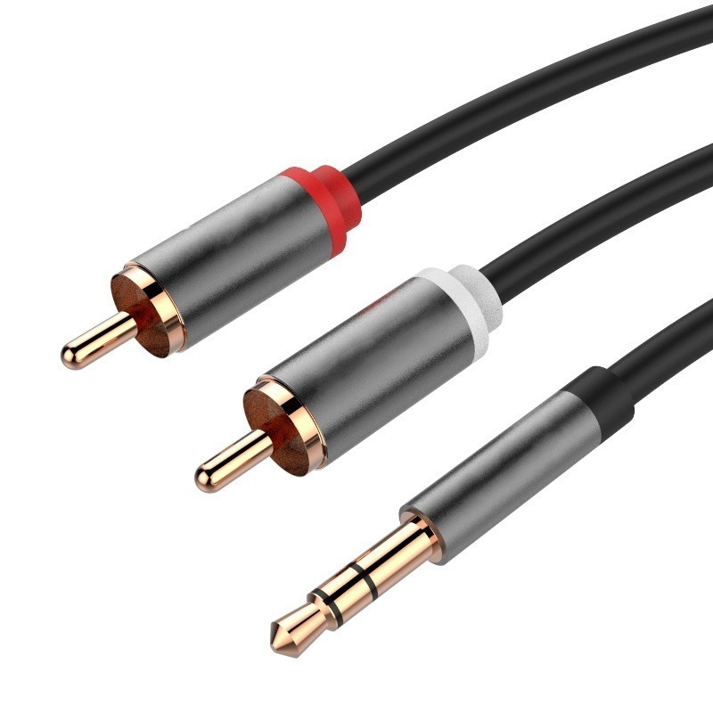 Gold-plated 3.5mm TRS 3Pole AUX Stereo Male To Dual 2 RCA Male Splitter Audio Cable For Car Stereo Sound Audio Equipment DVD