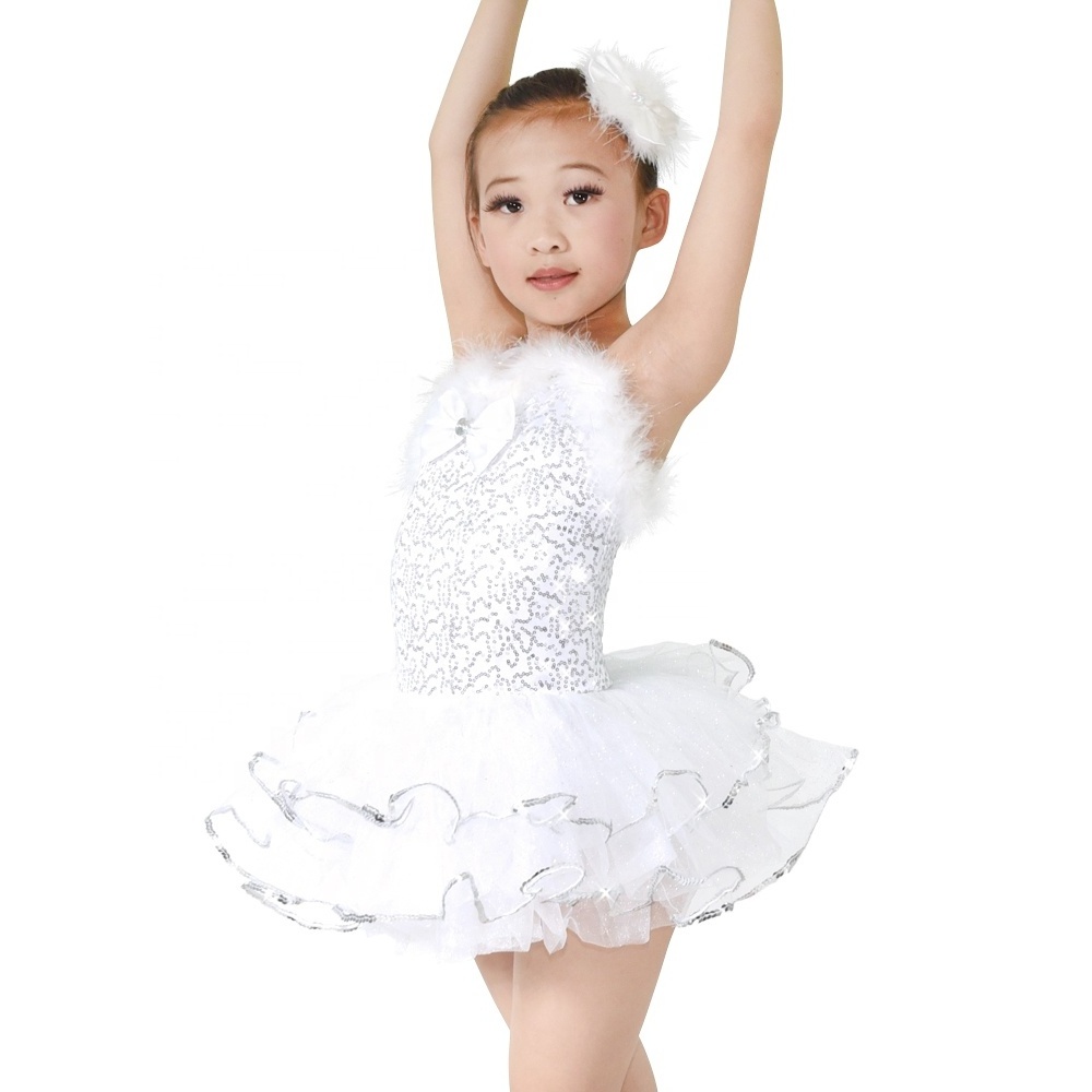 MiDee Factory Customization Costume Dresses Ballet Tutu White Snow Christmas Dance Costumes for Girls