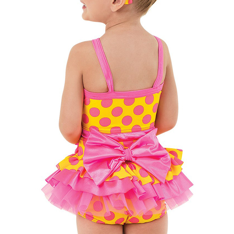 MiDee Camisole Polka Dots Tutu Ballet Dress For Queen Flower Girls With Butterfly Bows