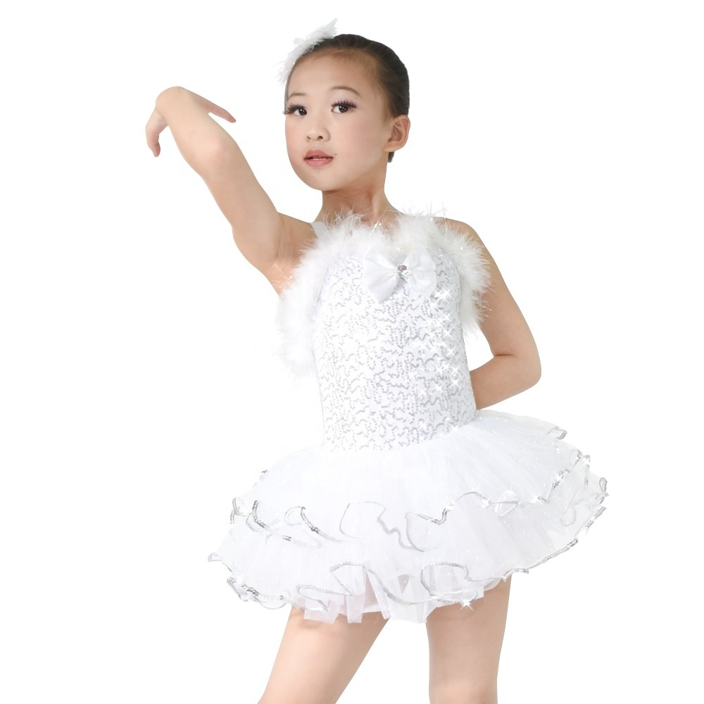 MiDee Factory Customization Costume Dresses Ballet Tutu White Snow Christmas Dance Costumes for Girls