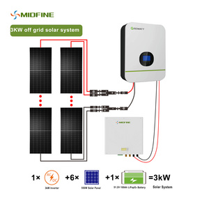 Midfine High Quality 3kw 3000W off grid Off-Grid Complete pay as you go solar system With High Solar Panels