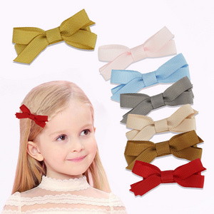 Midi Wholesale Price Custom Polyester Grosgrain Boutique Mini Hair Clip For Girls Baby Gift Hair Bow