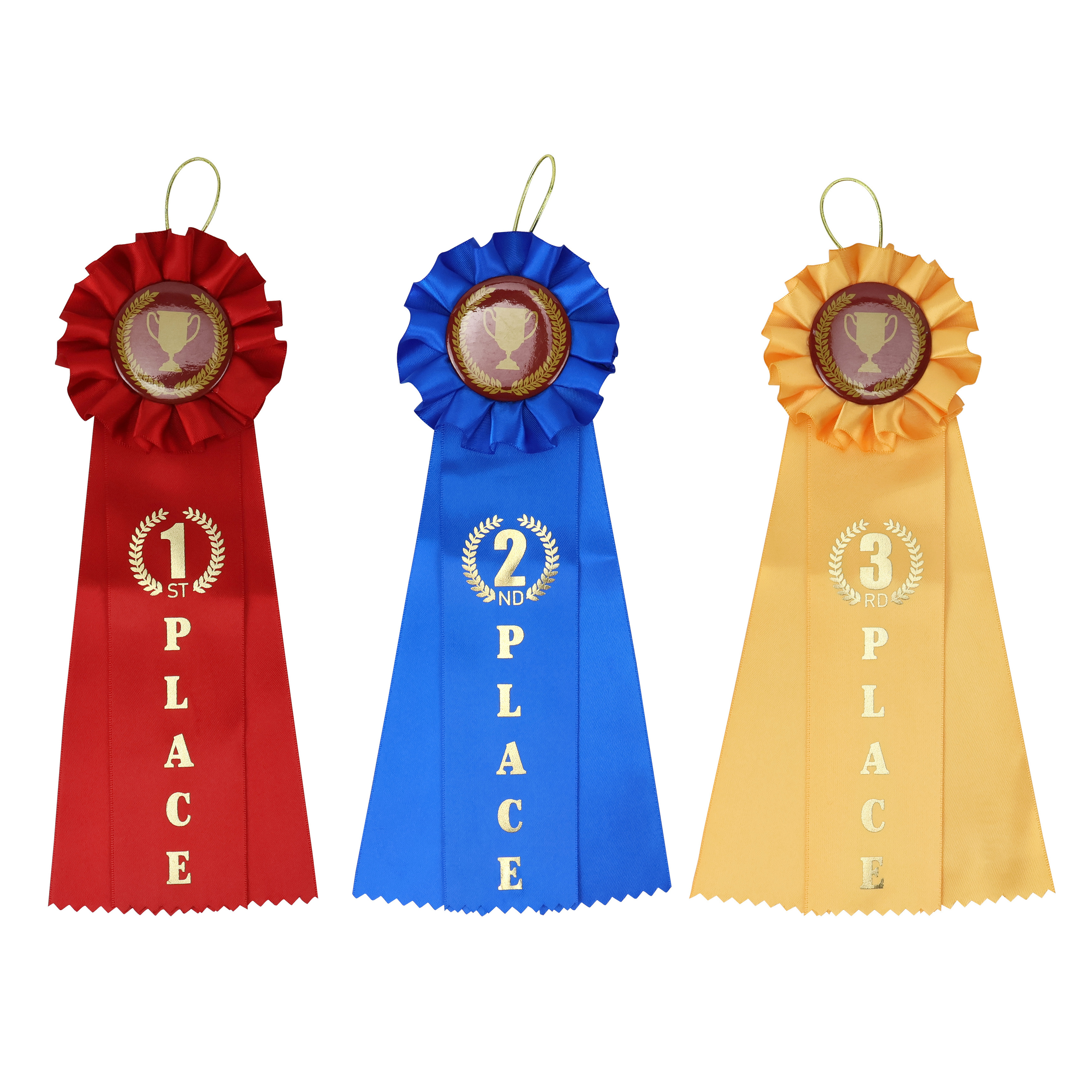 MIDI Colorful Rosette Ribbons Competition 1st 2nd 3rd Winners Award Badge WIth Lanyard for Horse Show or Wedding