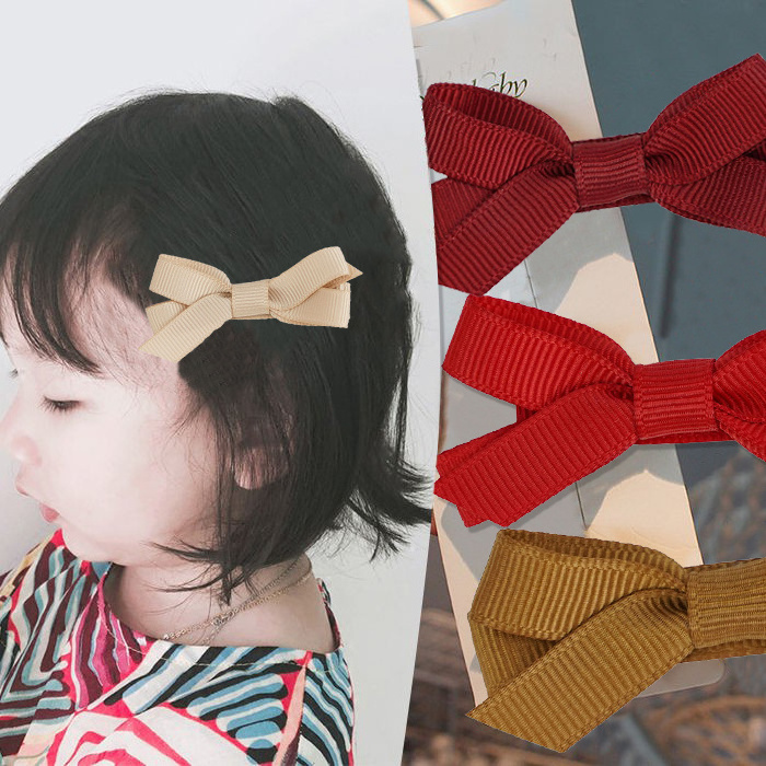 Midi Wholesale Price Custom Polyester Grosgrain Boutique Mini Hair Clip For Girls Baby Gift Hair Bow