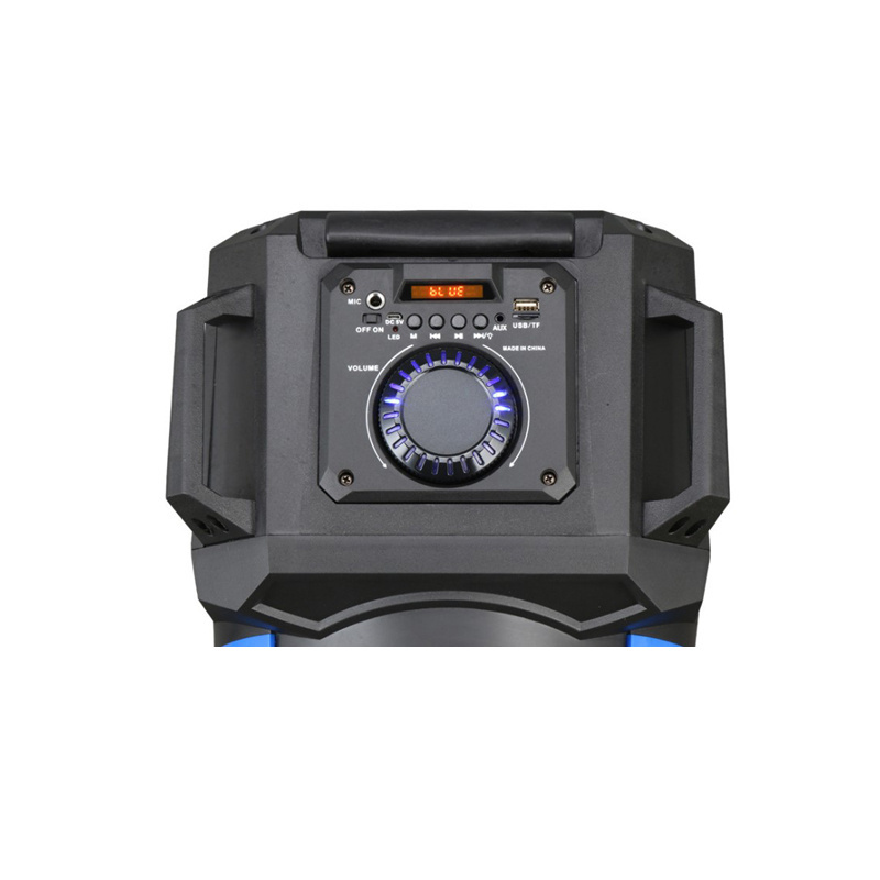 Double 8 Inch Portable Speaker System USA Hot Selling Party Cheap Big bass Loud DJ trolley Speaker With USB And LED Light