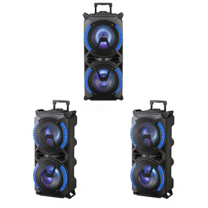 Double 8 Inch Portable Speaker System USA Hot Selling Party Cheap Big bass Loud DJ trolley Speaker With USB And LED Light