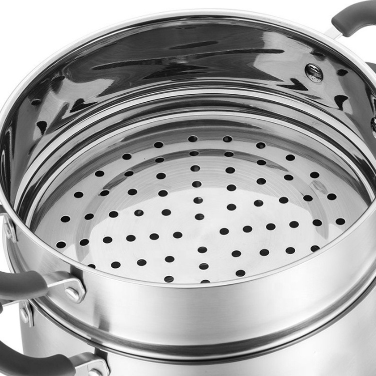 Stainless Steel Steamer For Cooking Steam Pots Food Vegetable Cooking Pan 2 Tier SS304 Steamer Morocco Couscous Pot