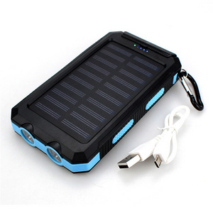 2020 smart phone 10000mAh Waterproof Electronics Solar Power Bank charger