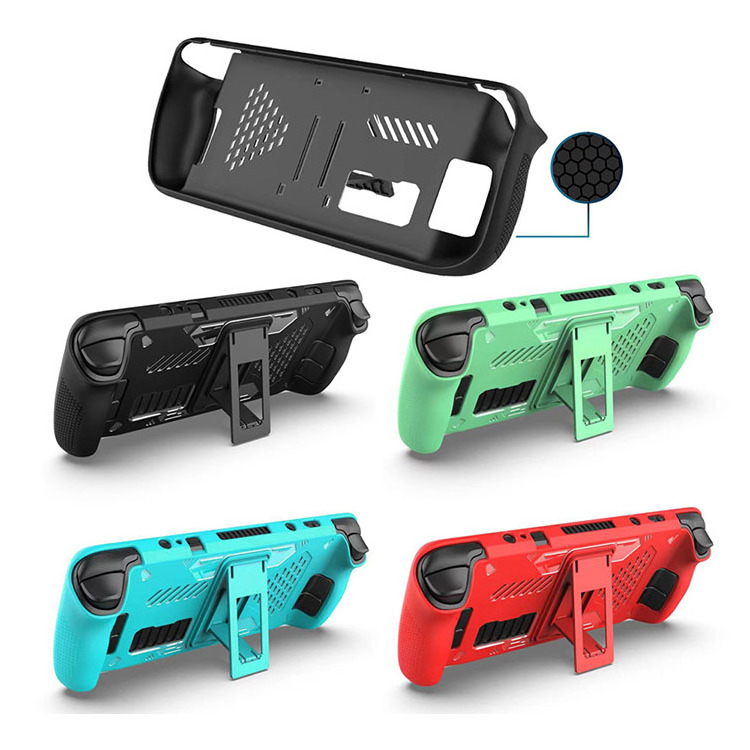 TPU Protective Case with Kickstand Console Back Cover Housing Shell for Steam Deck Host