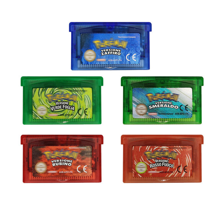 Italian Pokemoned Video Games Cartridge for GBA SP GBM DS Lite Game Card ITA Italy Version