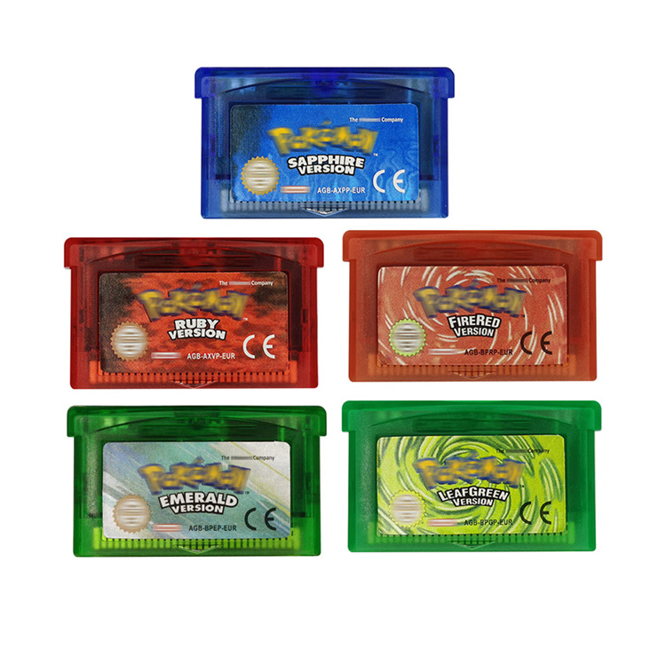 EUR Version Pokemoned Video Games Cartridge for GBA SP GBM DS Lite Game Card