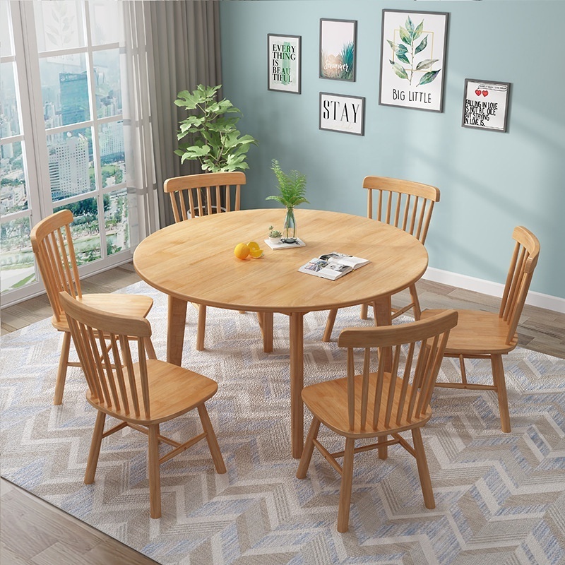 Customization Furniture Solid Wood Round Dining Table Modern Dining Table and Chairs