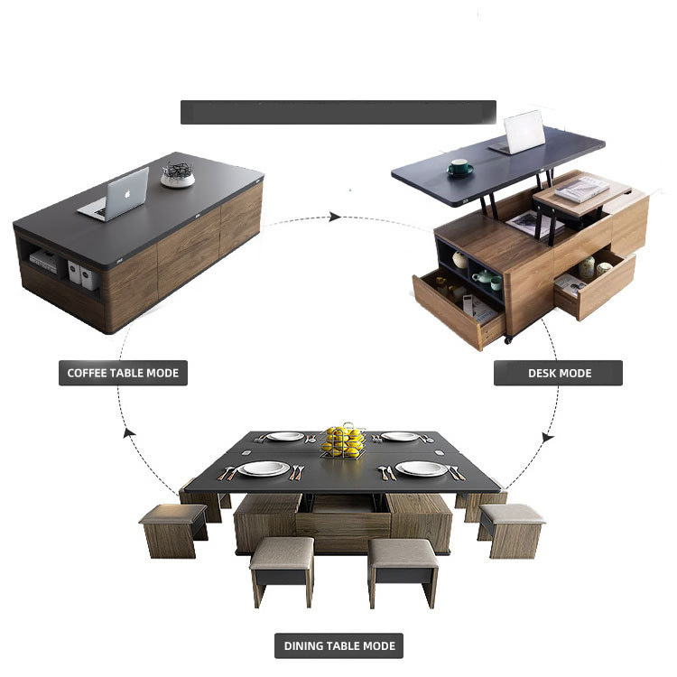 Multi-functional folding coffee table living room furniture small size lifting coffee table