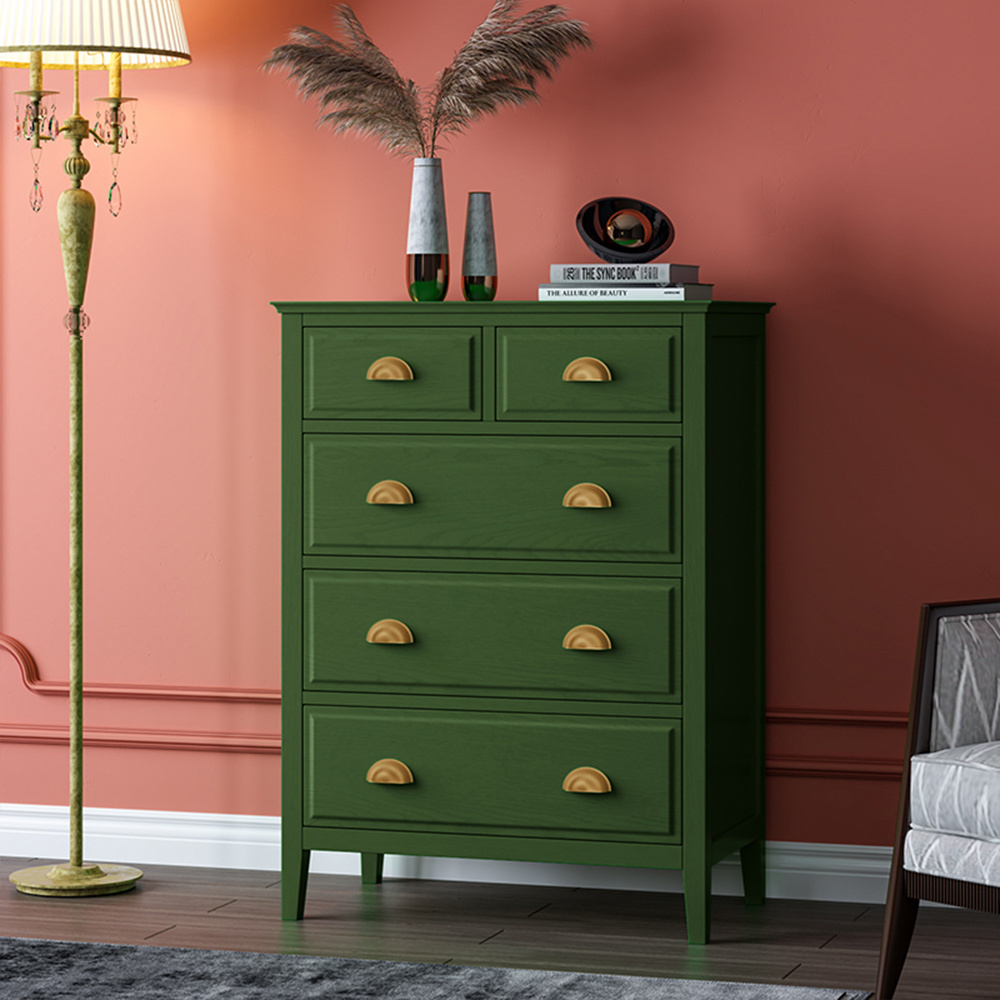 Solid Wood Retro Drawer Storage Cabinet American Pine Store Dressers 6 ...