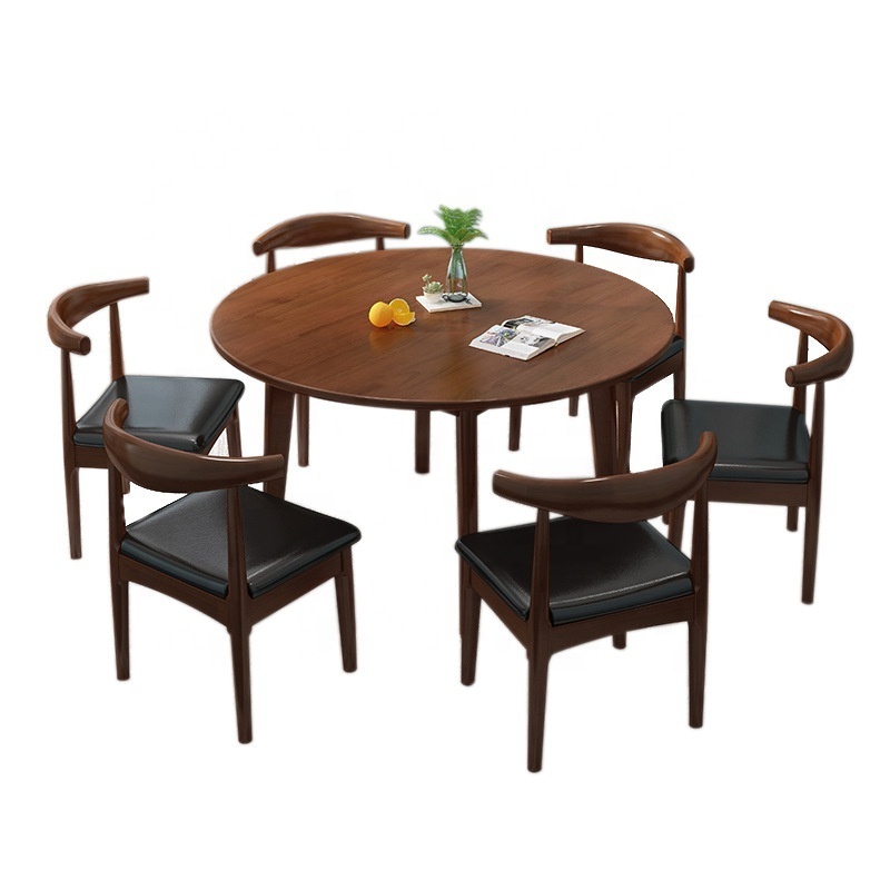 Customization Furniture Solid Wood Round Dining Table Modern Dining Table and Chairs