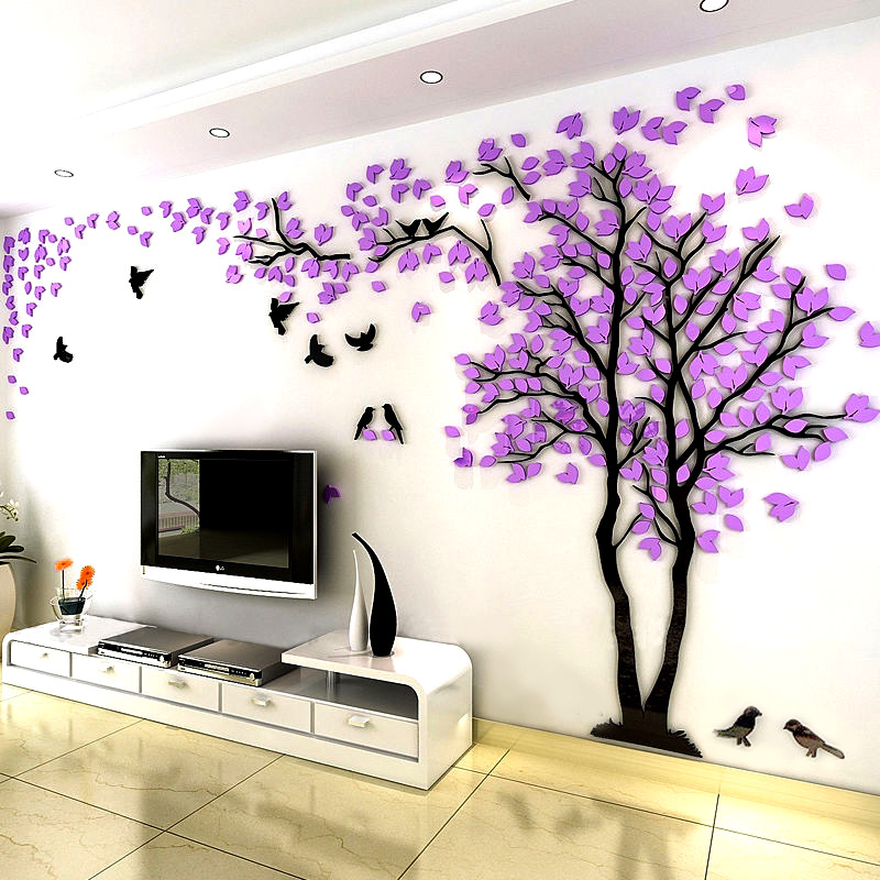 Acrylic 3D  Wall Stickers home decor creative wall decals living room lovers tree wall stickers