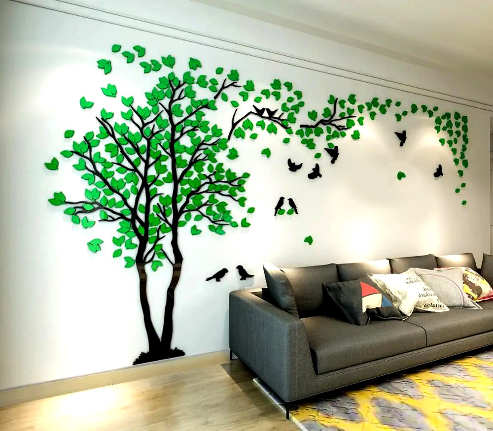 Acrylic 3D  Wall Stickers home decor creative wall decals living room lovers tree wall stickers