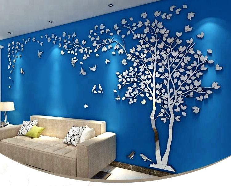 Acrylic 3D  Wall Stickers home decor creative wall decals living room lovers tree wall stickers