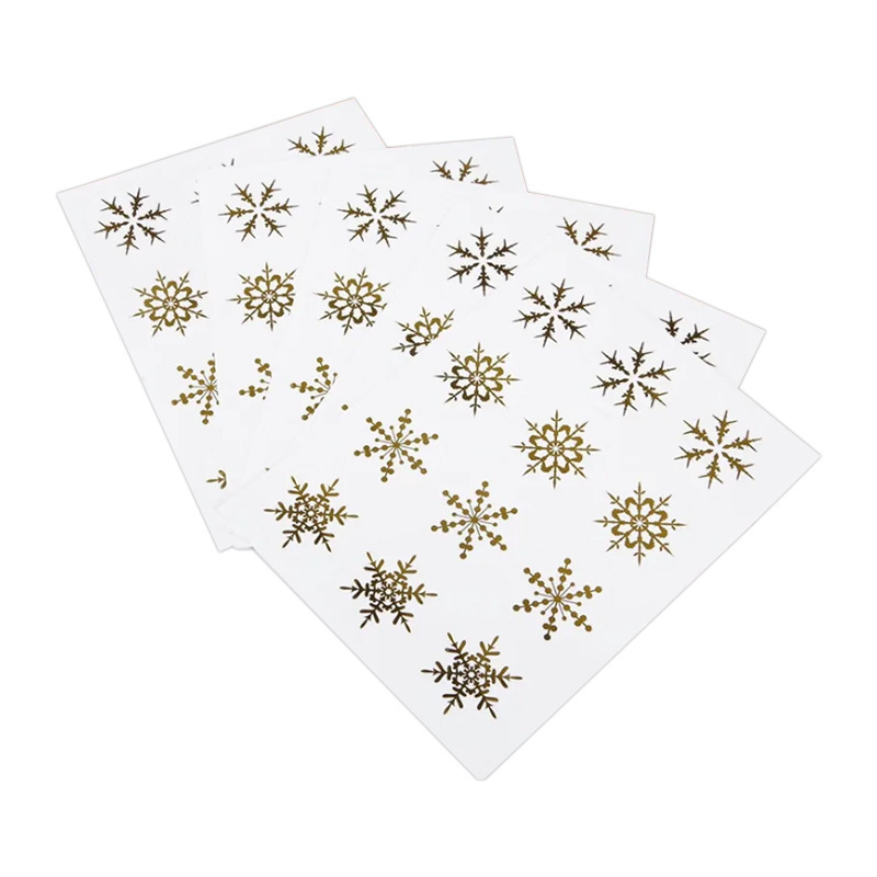 120 pcs/pack Golden Snowflake Stickers Christmas Party Gift Sealing Sticker Bottle Food Topper Decor PVC Waterproof