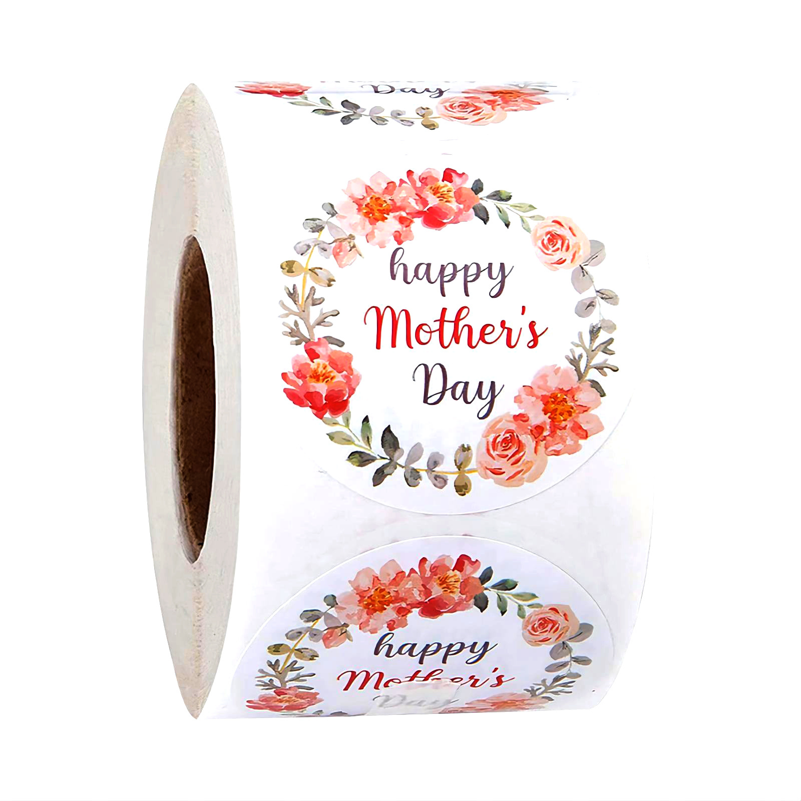 Flower Pattern Simple Text Roll Packing Thanksgiving Mother Decorative Gift Sealing Sticker Mother's Day Stickers