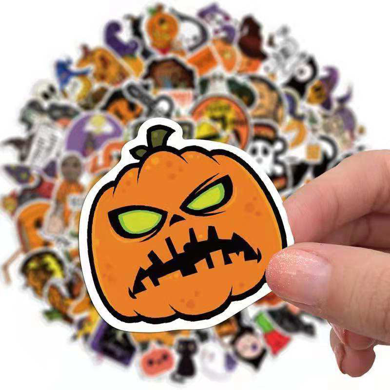 Pumpkin Bat Ghost Kawaii Festival Decal Sticker Waterproof Adhesive Party Decoration Halloween Stickers