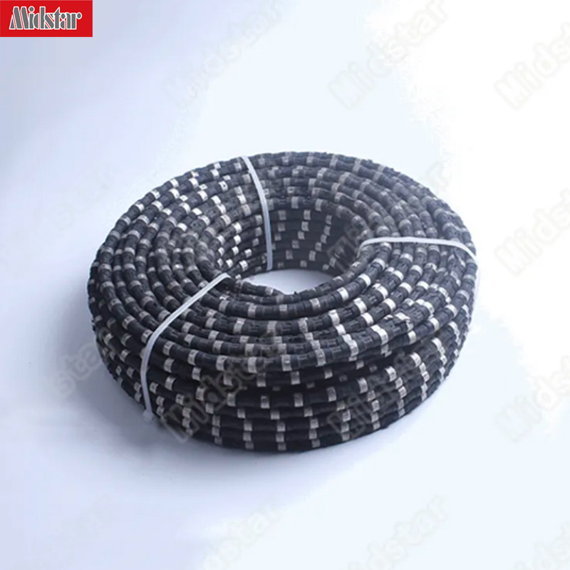 Midstar long life span sinter wire saw diamond beaded rope cutting wire saw for granite block cutting quartz stone