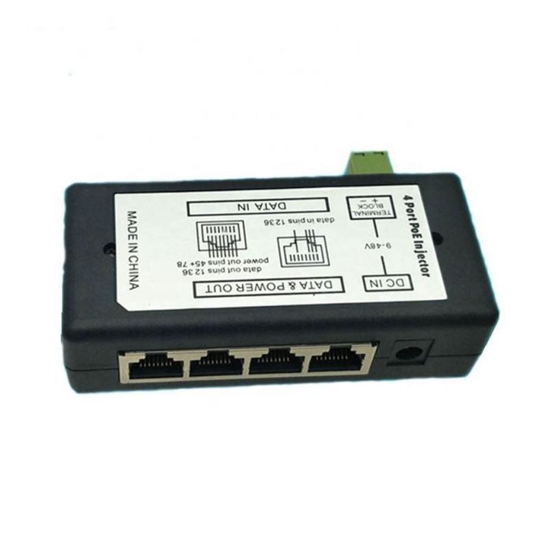 4 LAN Ports Passive Power Over Ethernet Module Injor VDC 9-48V IP Camera Power supply PoE switch  PoE box