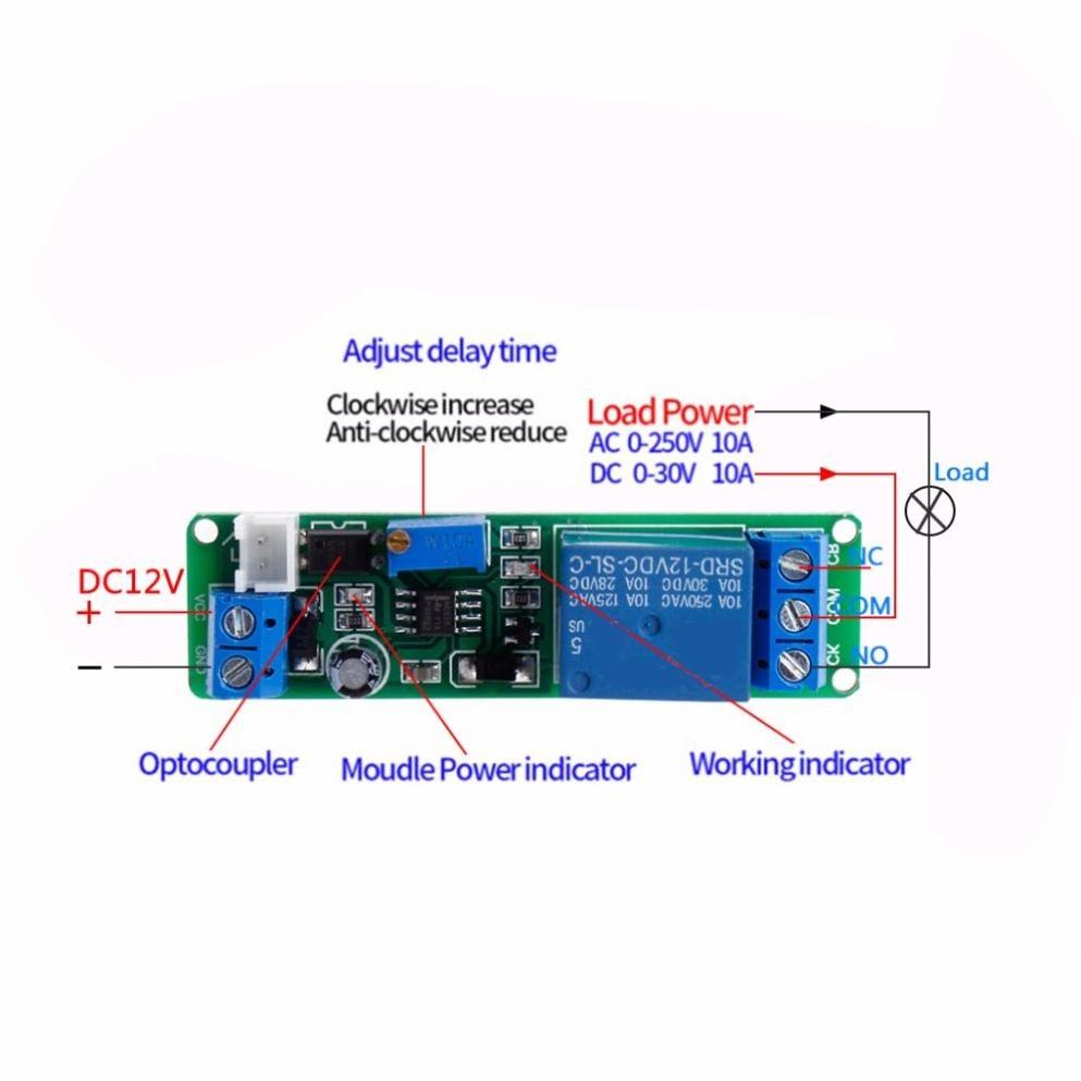 DC 12V Timing Timer Delay Turn OFF Switch Relay Module 1~10s Adjustable Power Supply