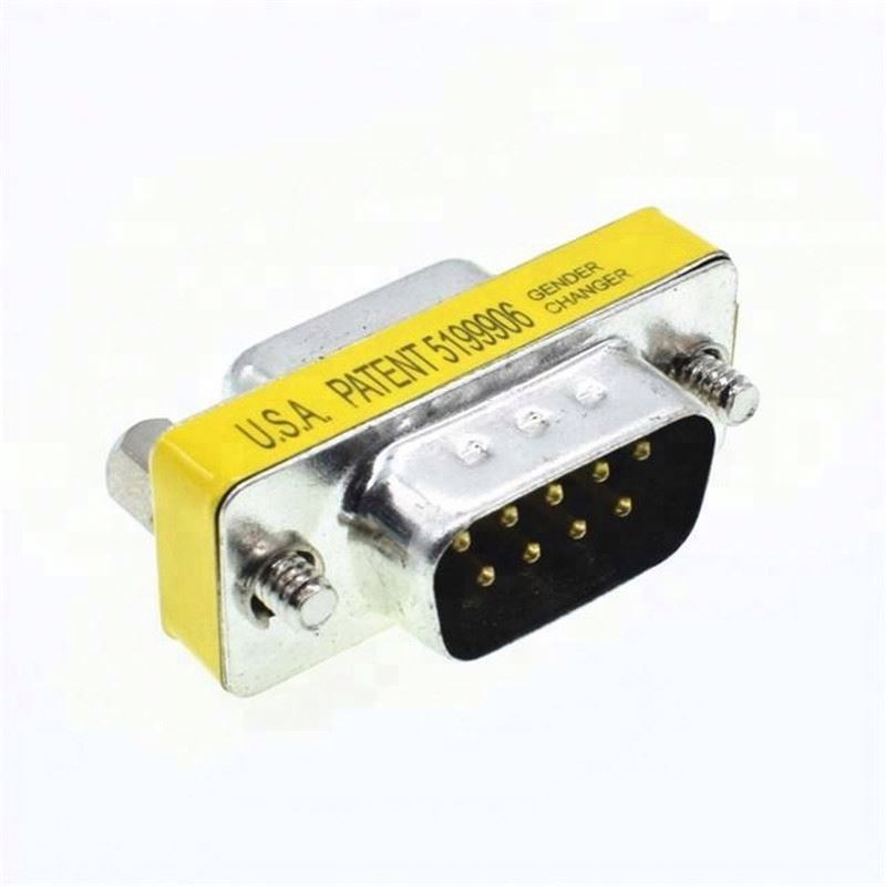 DB9 9Pin Male To Female Mini Gender Changer Adapter RS232 Serial Connector