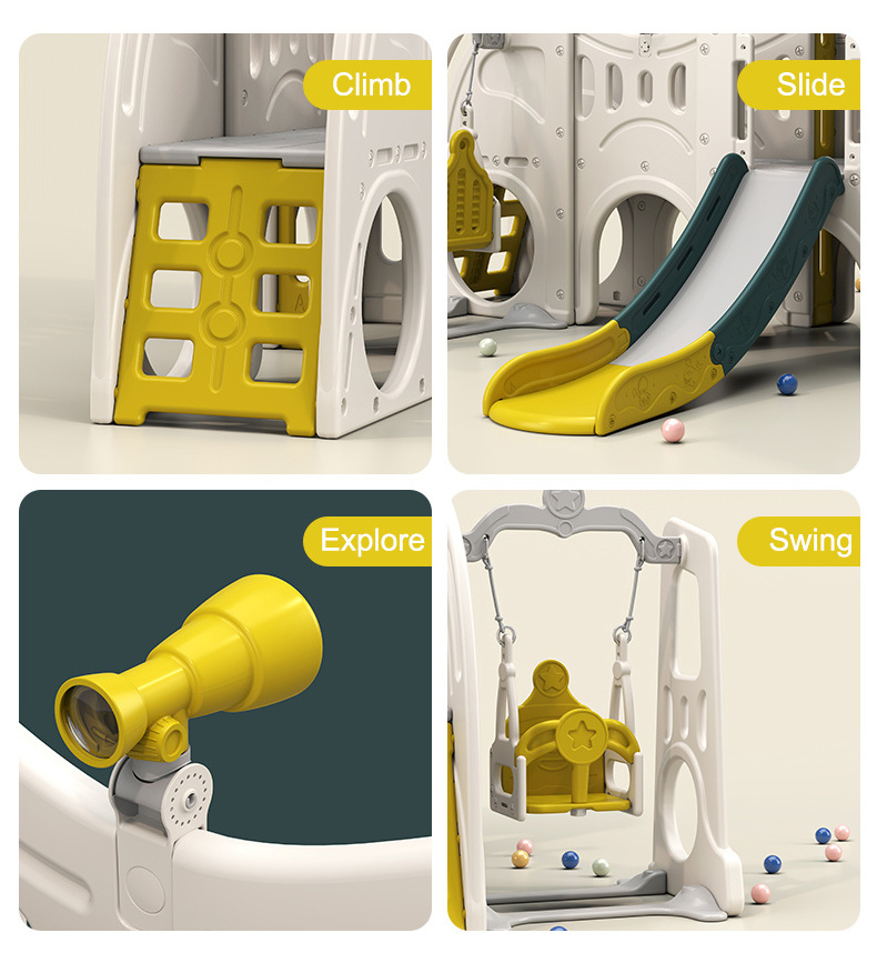 Wholesale Multi-functional Plastic Slide Combination Kids Indoor Children Slide Playground Plastic Slide And Swing Set