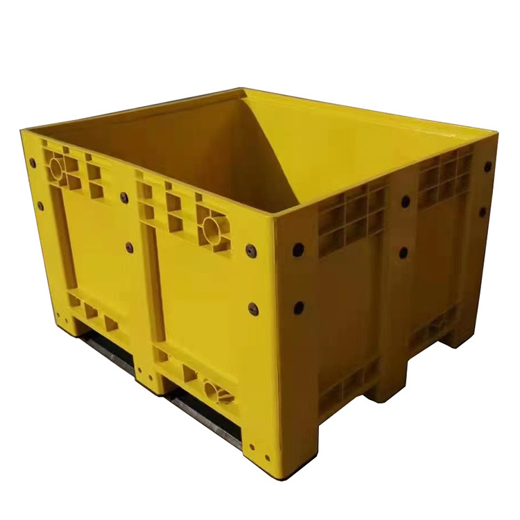 1200*1000mm Stackable Solid Plastic Pallet Container Large Pallet Crate With Wheels For Seafood And Vegetables Transport