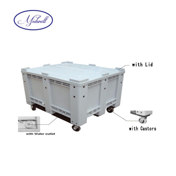 600L Capacity and 1200*1000*760 mm Outer size Plastic Box Pallet