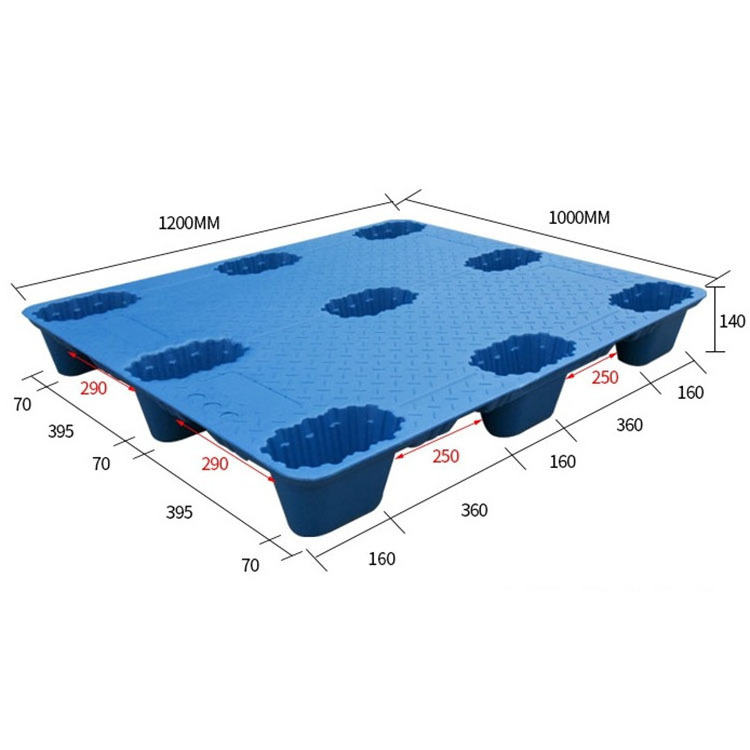 1200*1000*140 mm Standard Size Heavy Duty Low Price HDPE Plastic Pallet for Storage Transport